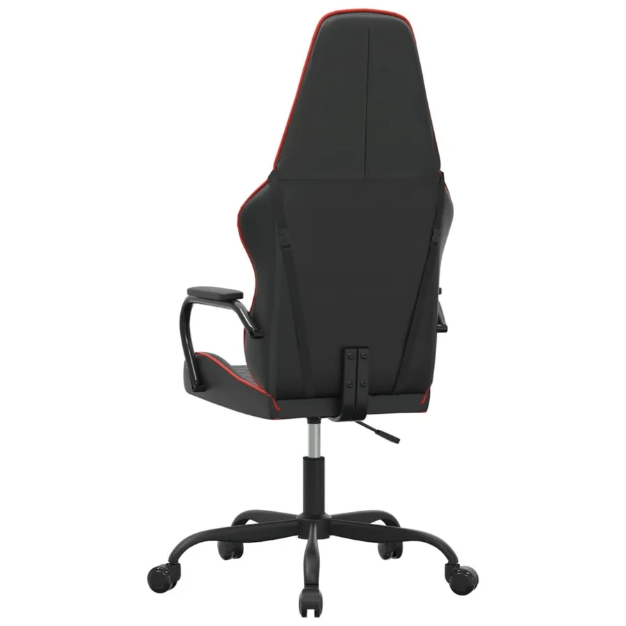 Chaise de jeu de massage rouge et noir similicuir - 5