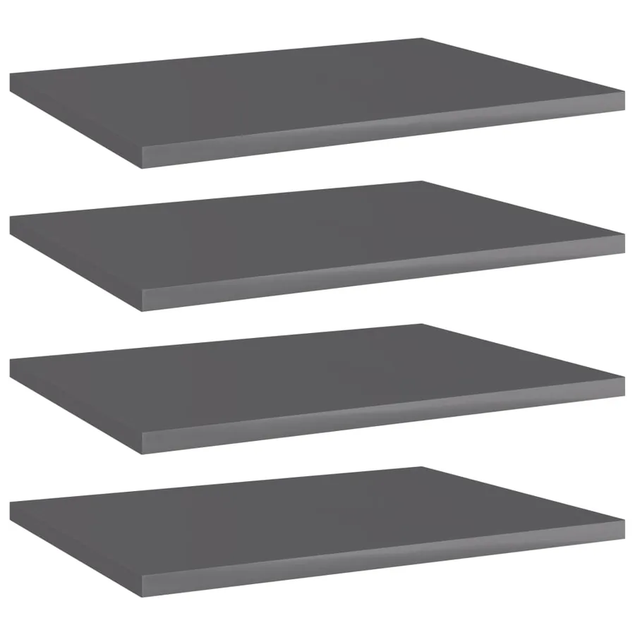 Panneaux bibliothèque 4pcs Gris brillant 40x30x1,5cm Aggloméré