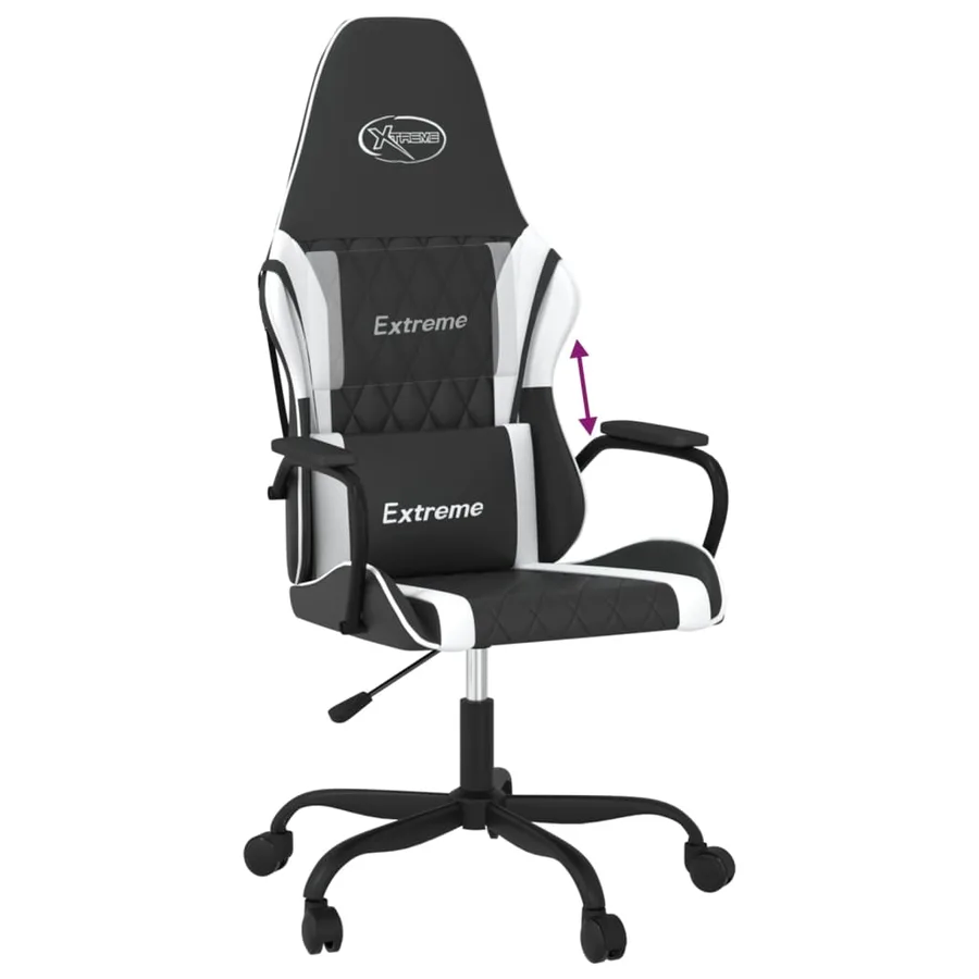 Chaise de jeu Noir et blanc Similicuir - 6