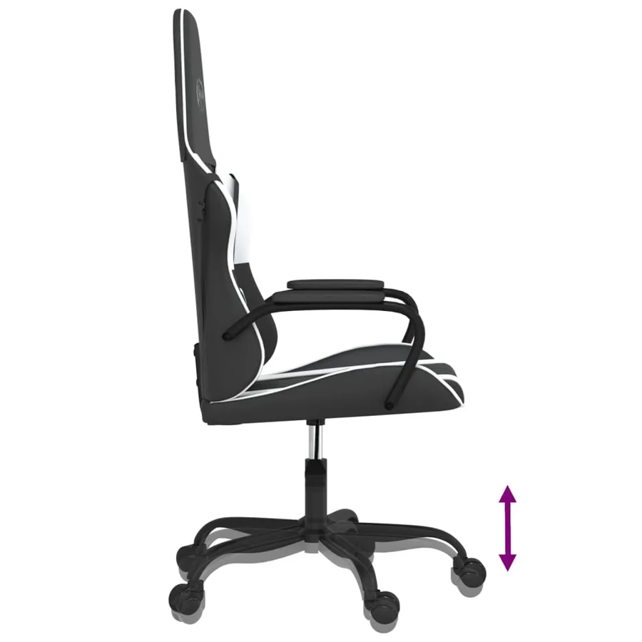 Chaise de jeu Noir et blanc Similicuir - 7