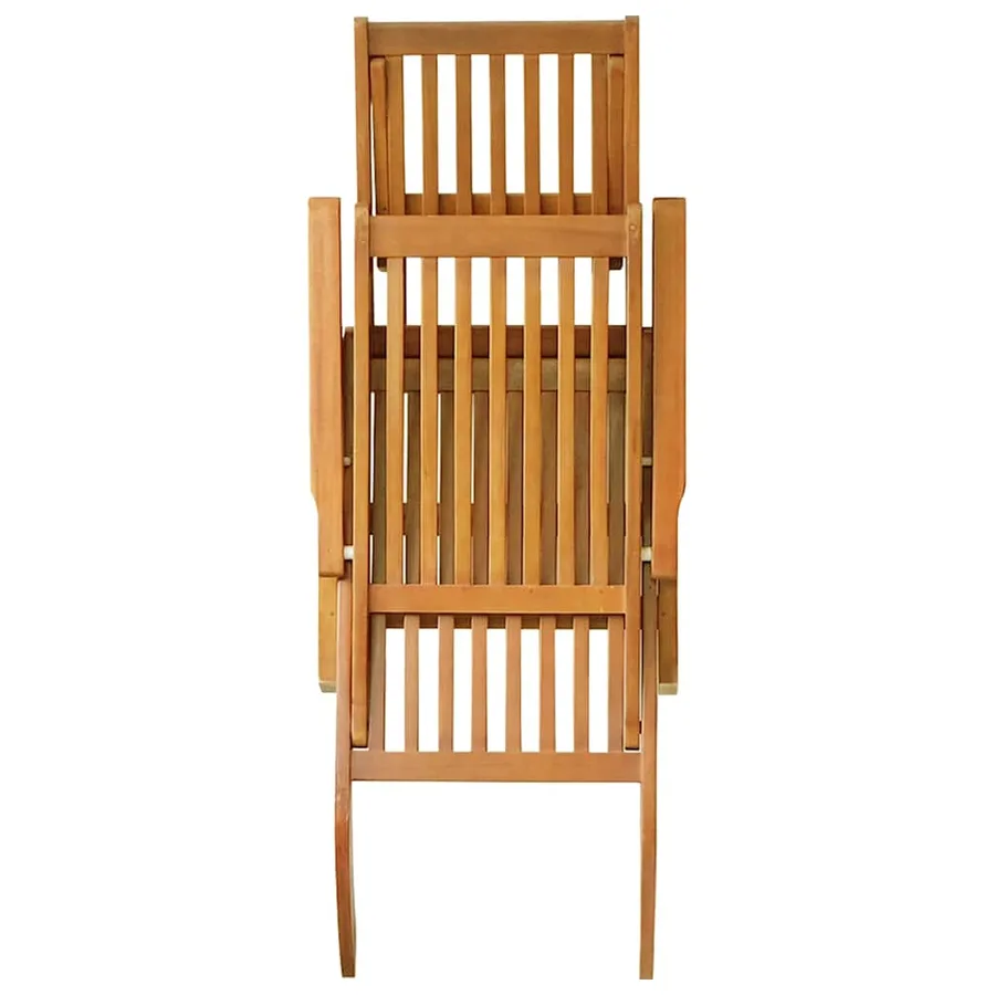 Chaise longue d'extérieur repose-pieds et table Acacia solide - 3
