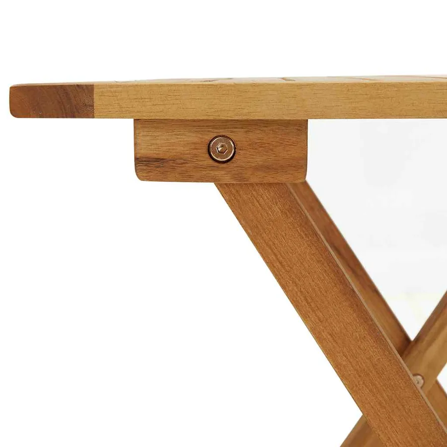 Chaise longue d'extérieur repose-pieds et table Acacia solide - 8