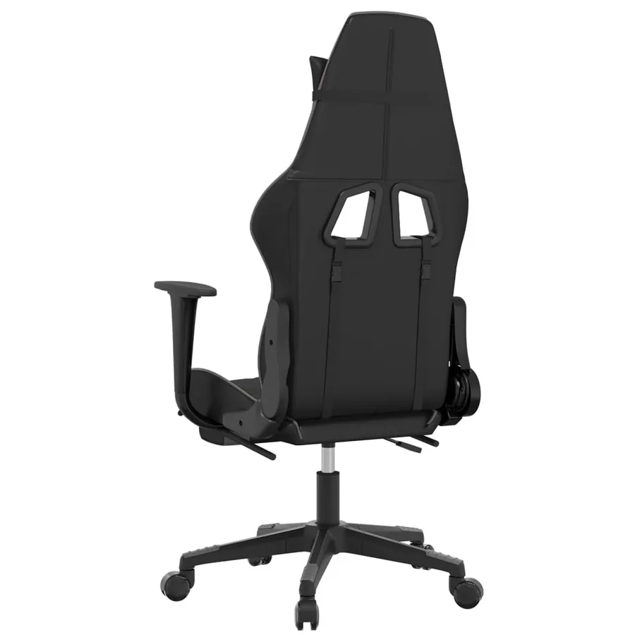 Chaise de jeu avec repose-pied Noir et gris Similicuir - 5