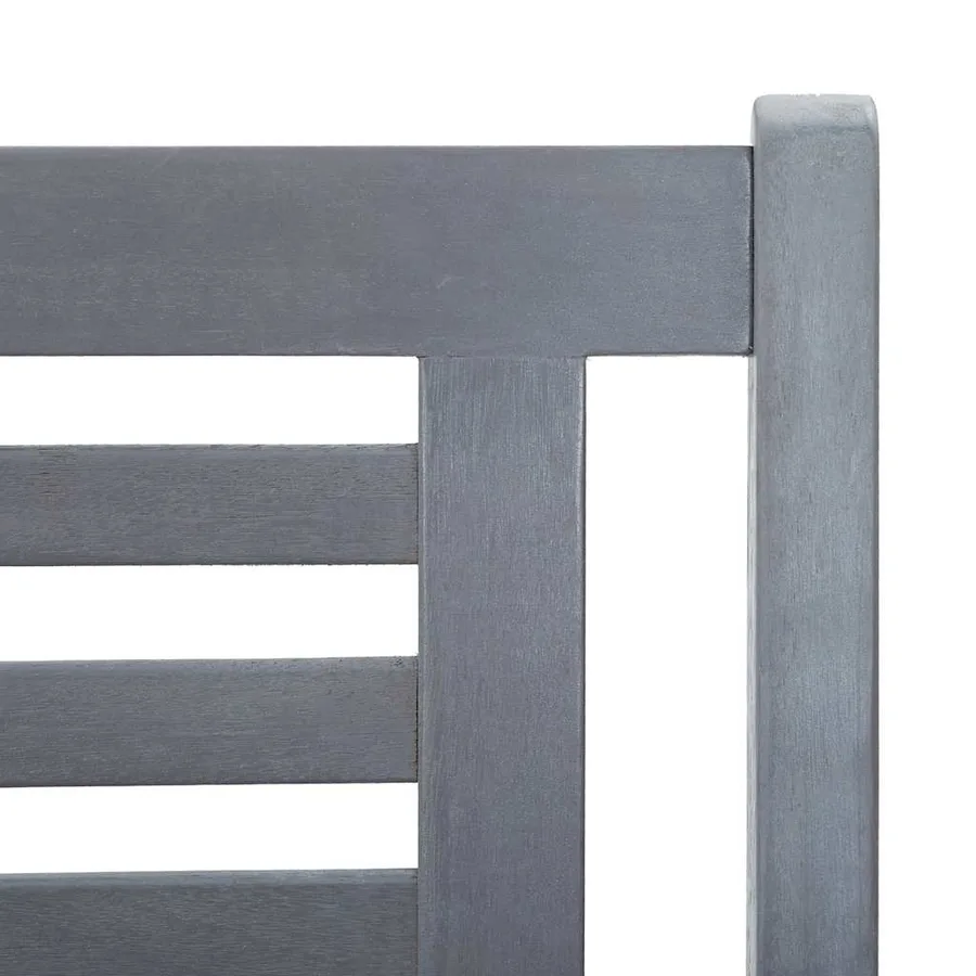 Banc de jardin 2 places avec coussin 120 cm Gris Eucalyptus - 5