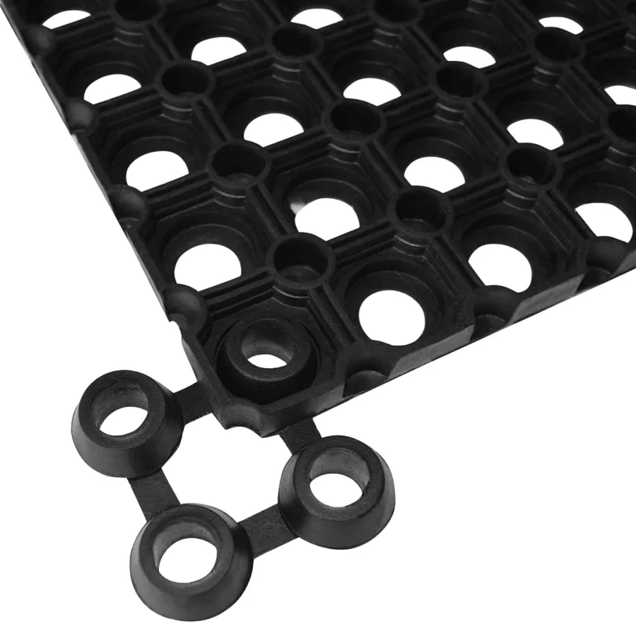 Connecteurs de tapis 10 pcs caoutchouc noir - 2