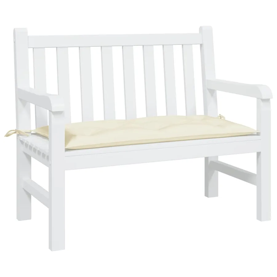 Coussin de banc de jardin blanc crème 110x50x7 cm tissu oxford - 3