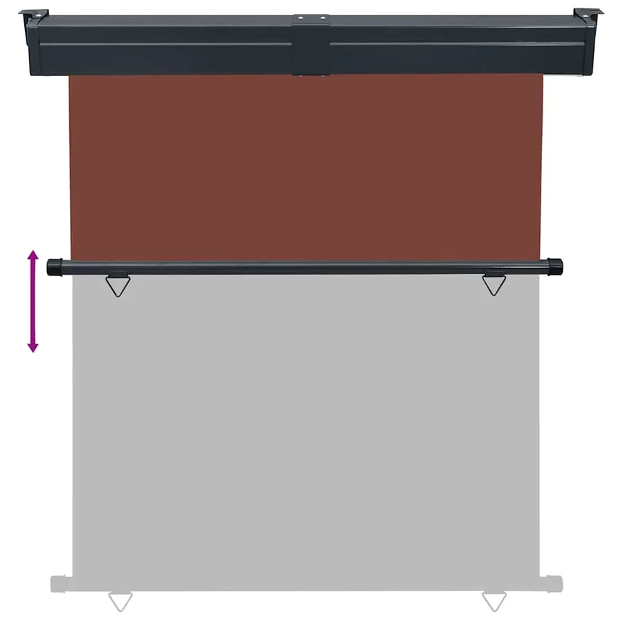 Auvent latéral de balcon 165x250 cm Marron - 5