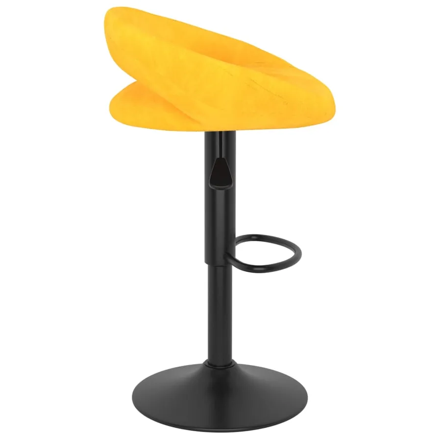 Tabourets de bar lot de 2 jaune moutarde velours - 4