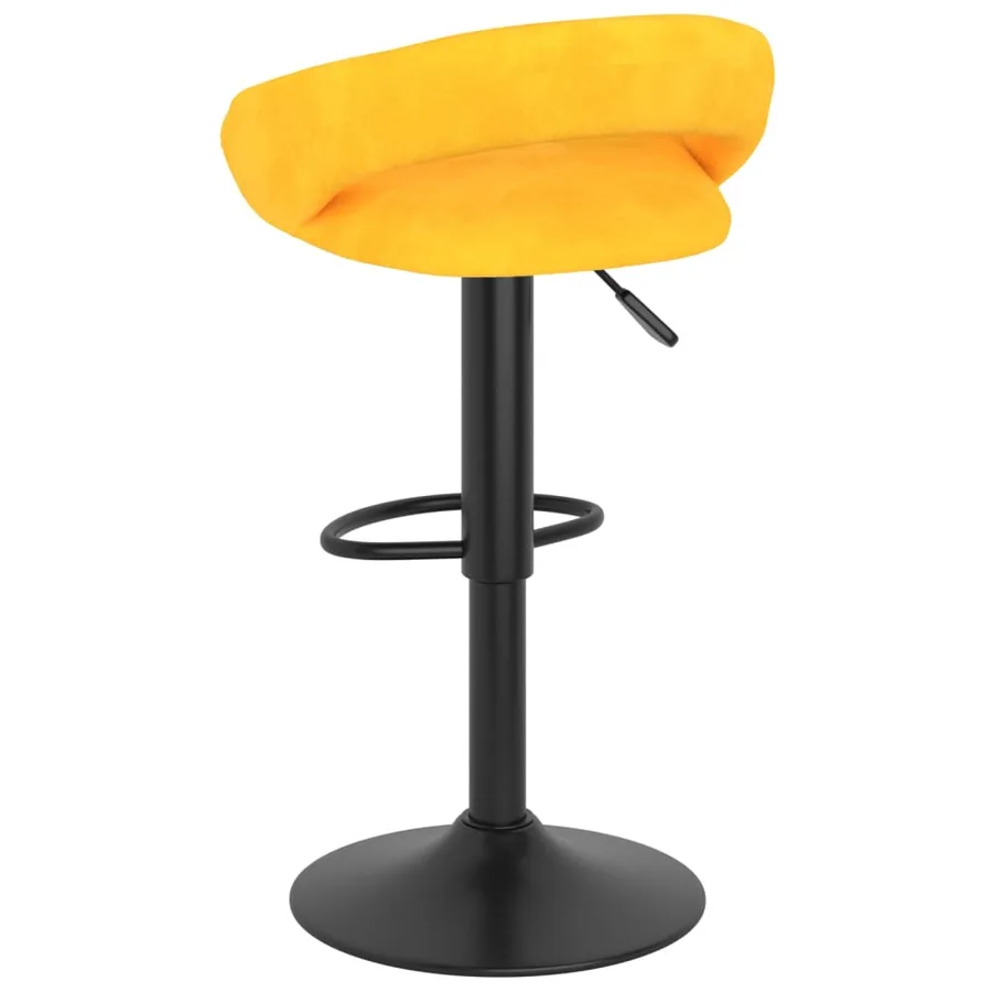 Tabourets de bar lot de 2 jaune moutarde velours - 5