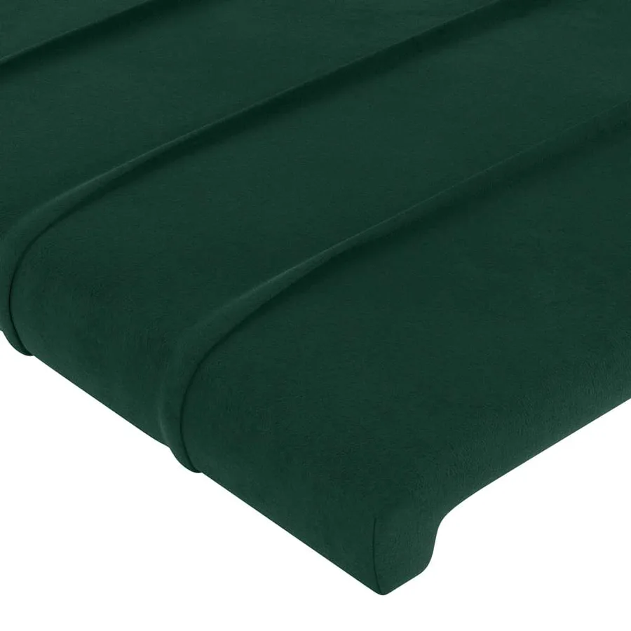 Tête de lit à LED Vert foncé 147x16x78/88 cm Velours - 5