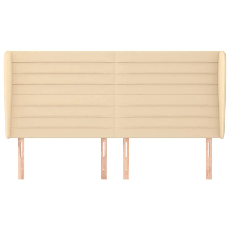 Tête de lit avec oreilles Crème 163x23x118/128 cm Tissu - 3