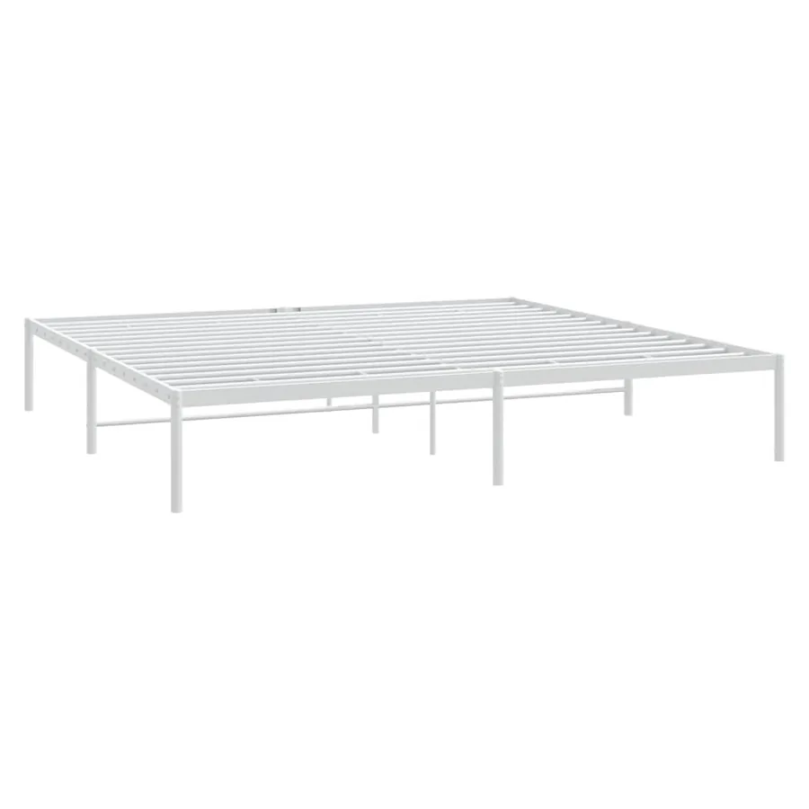 Cadre de lit métal sans matelas blanc 180x200 cm - 3