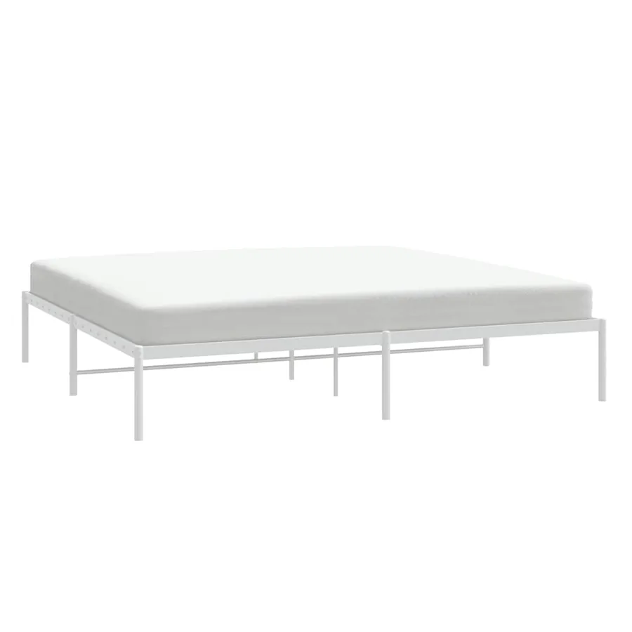 Cadre de lit métal sans matelas blanc 180x200 cm - 4