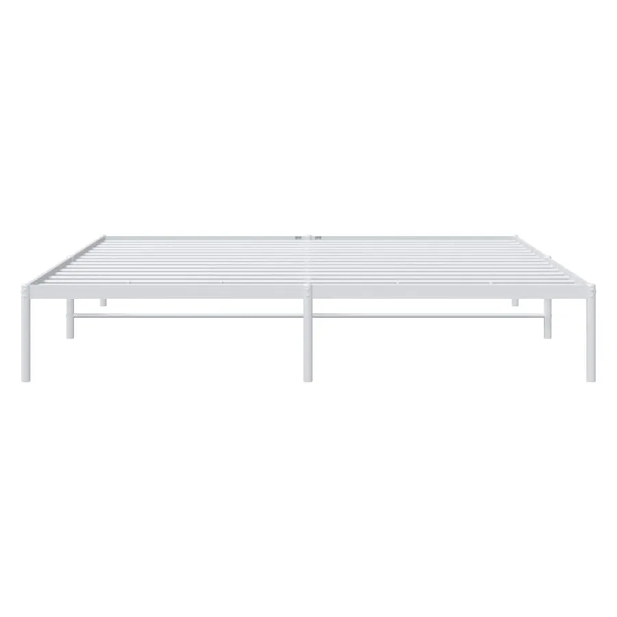 Cadre de lit métal sans matelas blanc 180x200 cm - 5