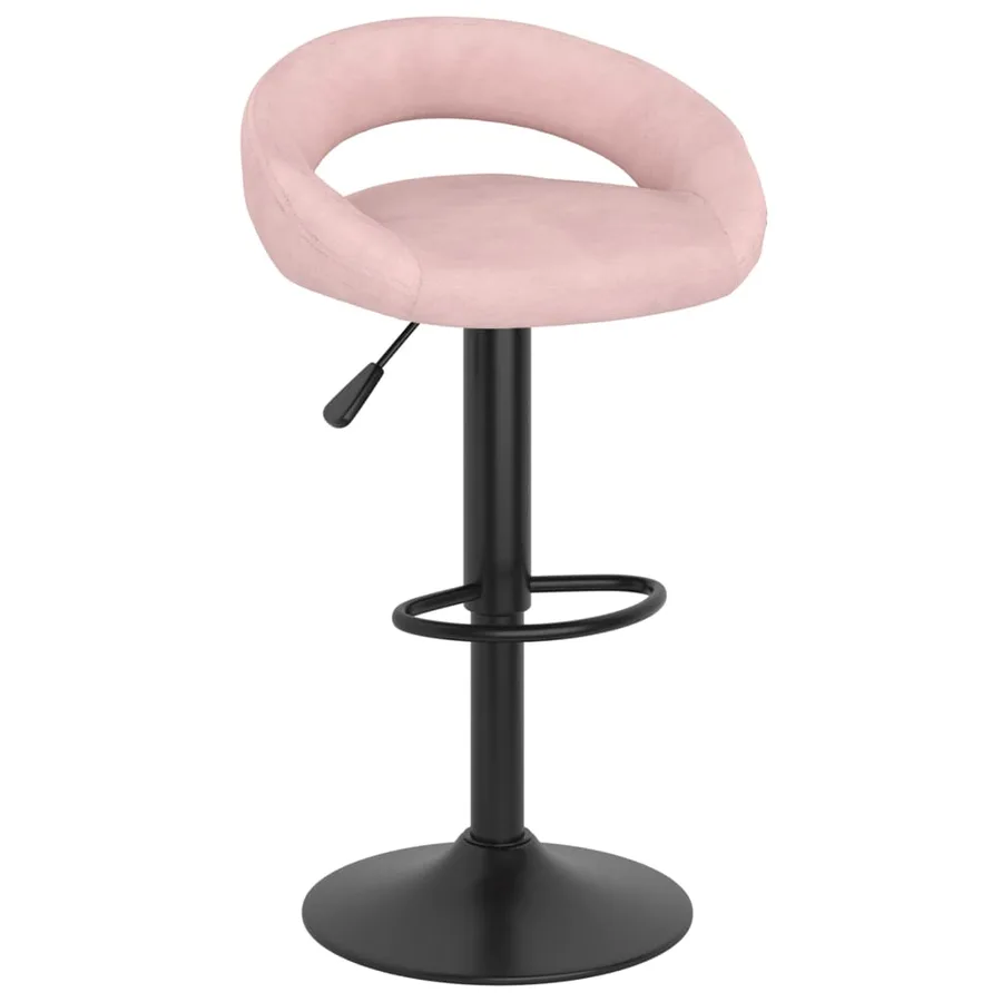 Tabourets de bar lot de 2 rose velours - 2