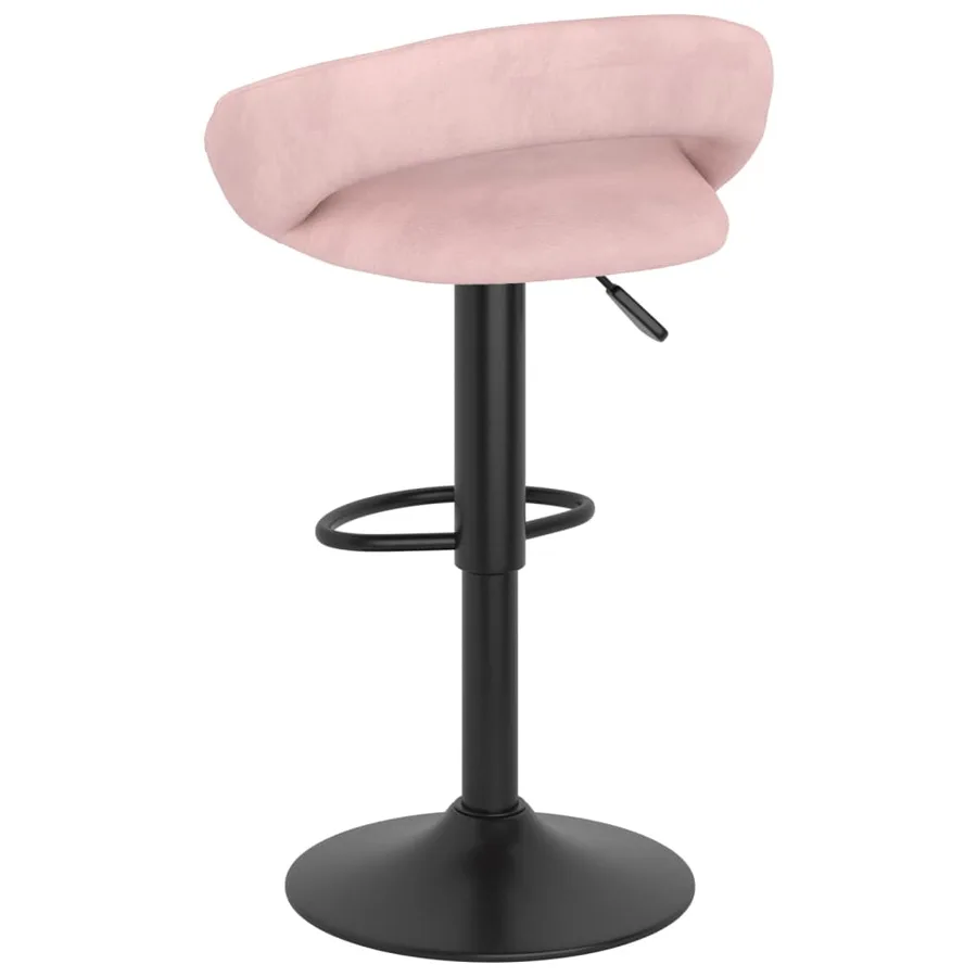 Tabourets de bar lot de 2 rose velours - 5