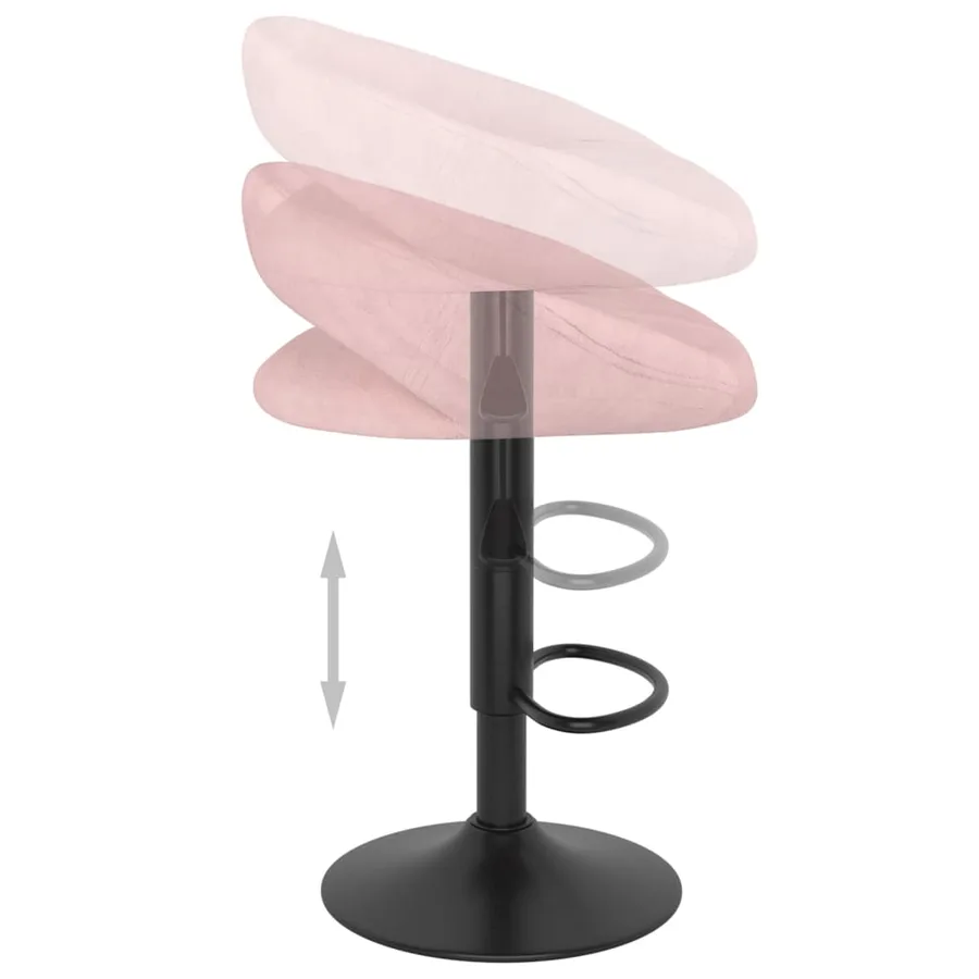 Tabourets de bar lot de 2 rose velours - 6