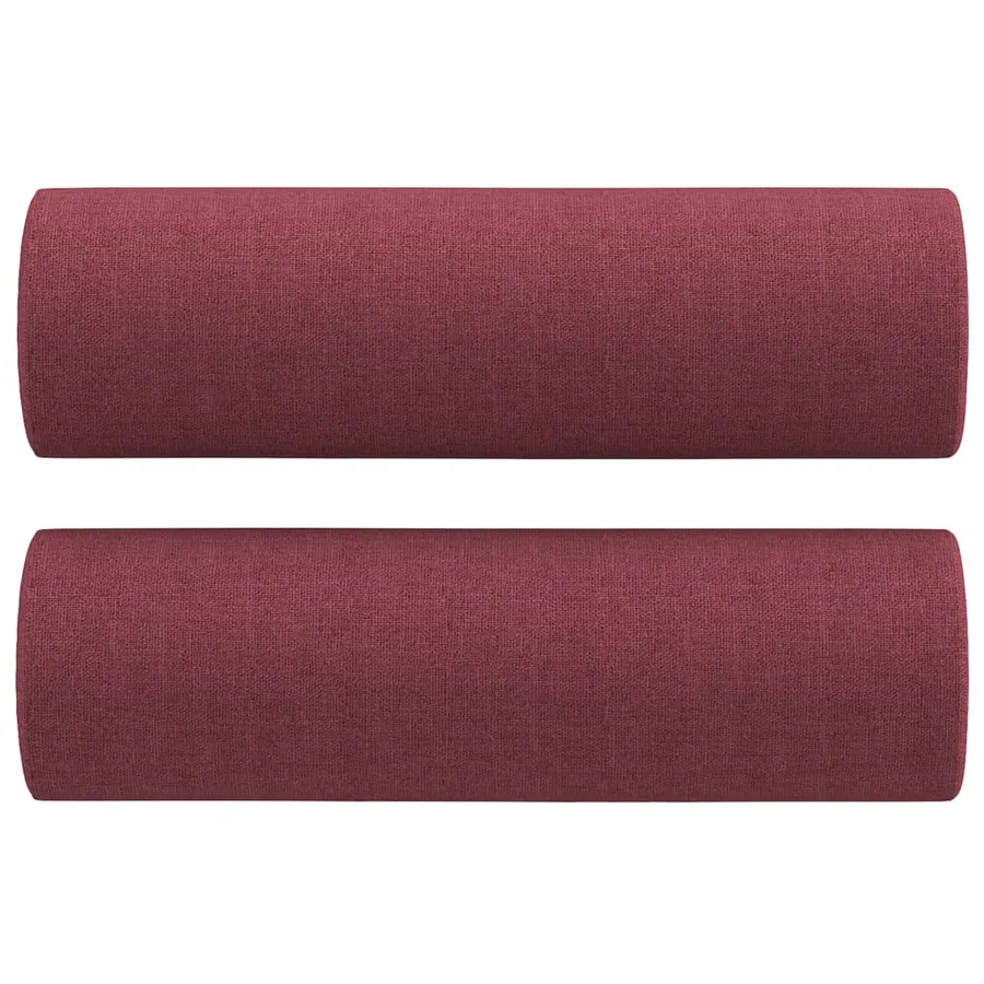 Ensemble de canapés 3 pcs avec coussins rouge bordeaux tissu - 6