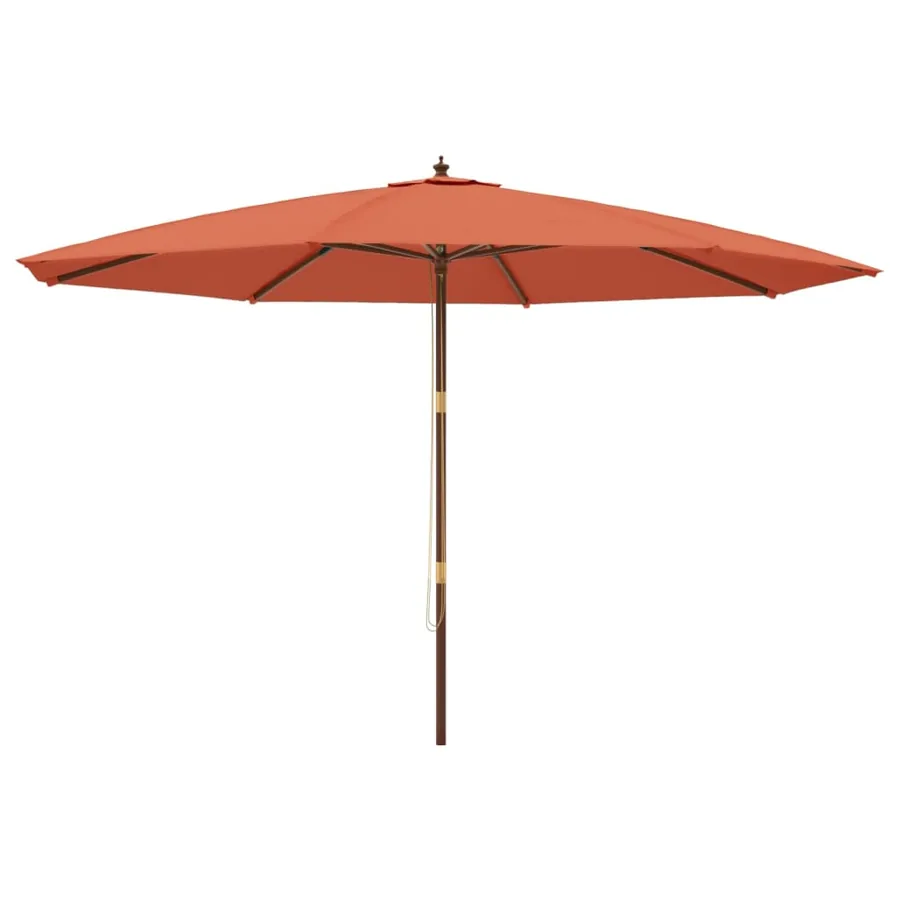 Parasol de jardin avec mât en bois terre cuite 400x273 cm - 2