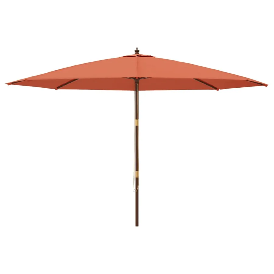 Parasol de jardin avec mât en bois terre cuite 400x273 cm - 3