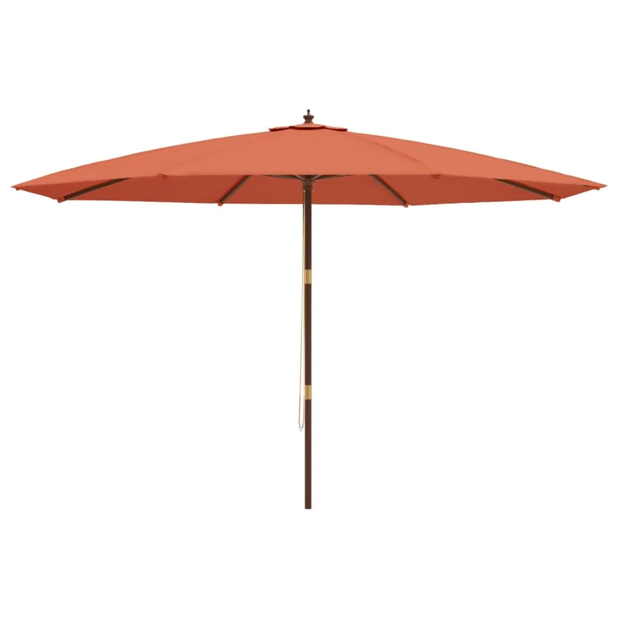 Parasol de jardin avec mât en bois terre cuite 400x273 cm - 4