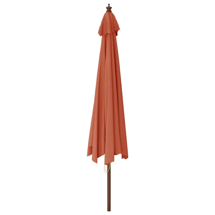 Parasol de jardin avec mât en bois terre cuite 400x273 cm - 5