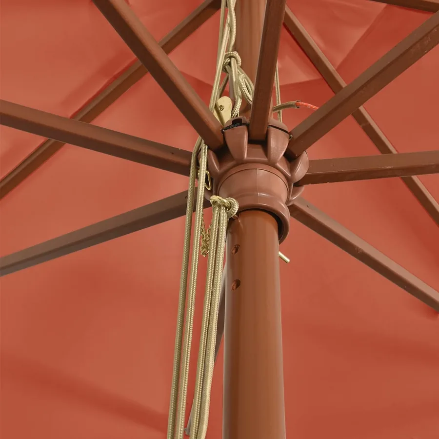 Parasol de jardin avec mât en bois terre cuite 400x273 cm - 6