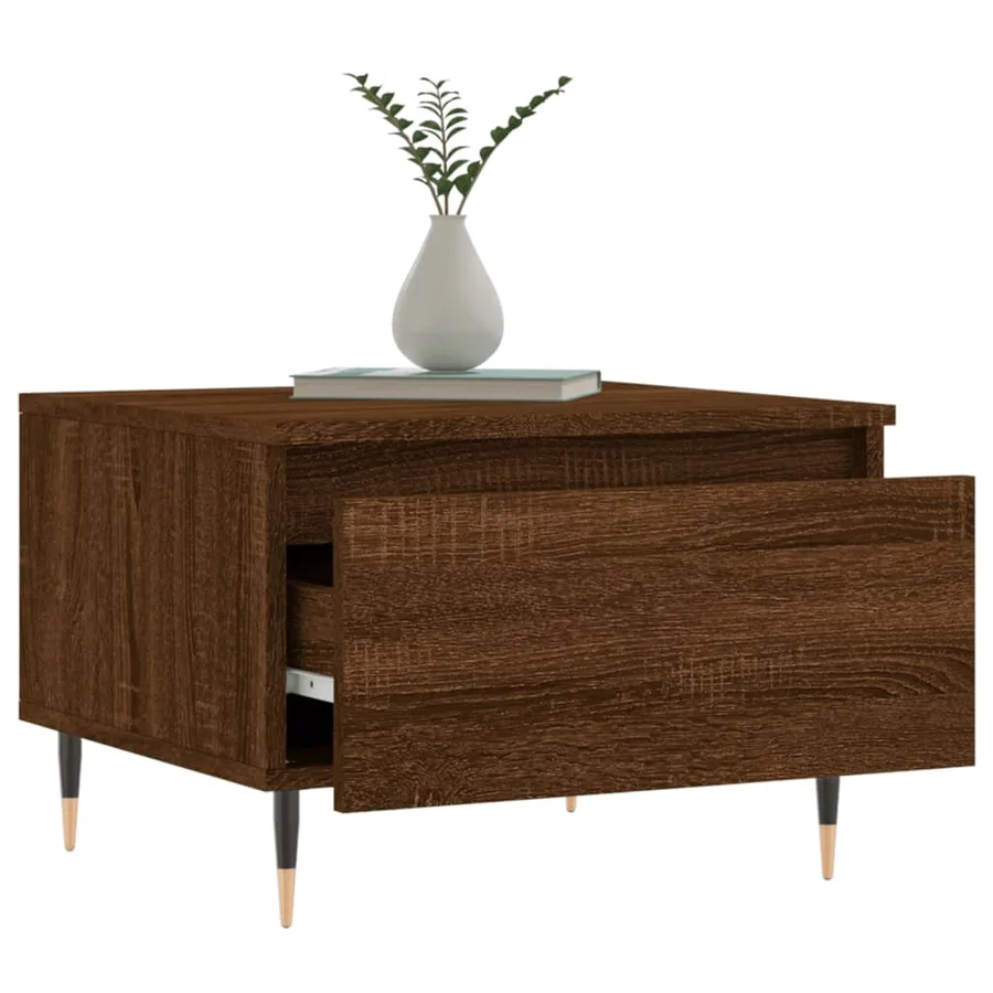 Tables basses 2 pcs chêne marron 50x46x35 cm bois d'ingénierie - 4