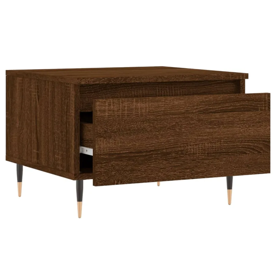 Tables basses 2 pcs chêne marron 50x46x35 cm bois d'ingénierie - 7