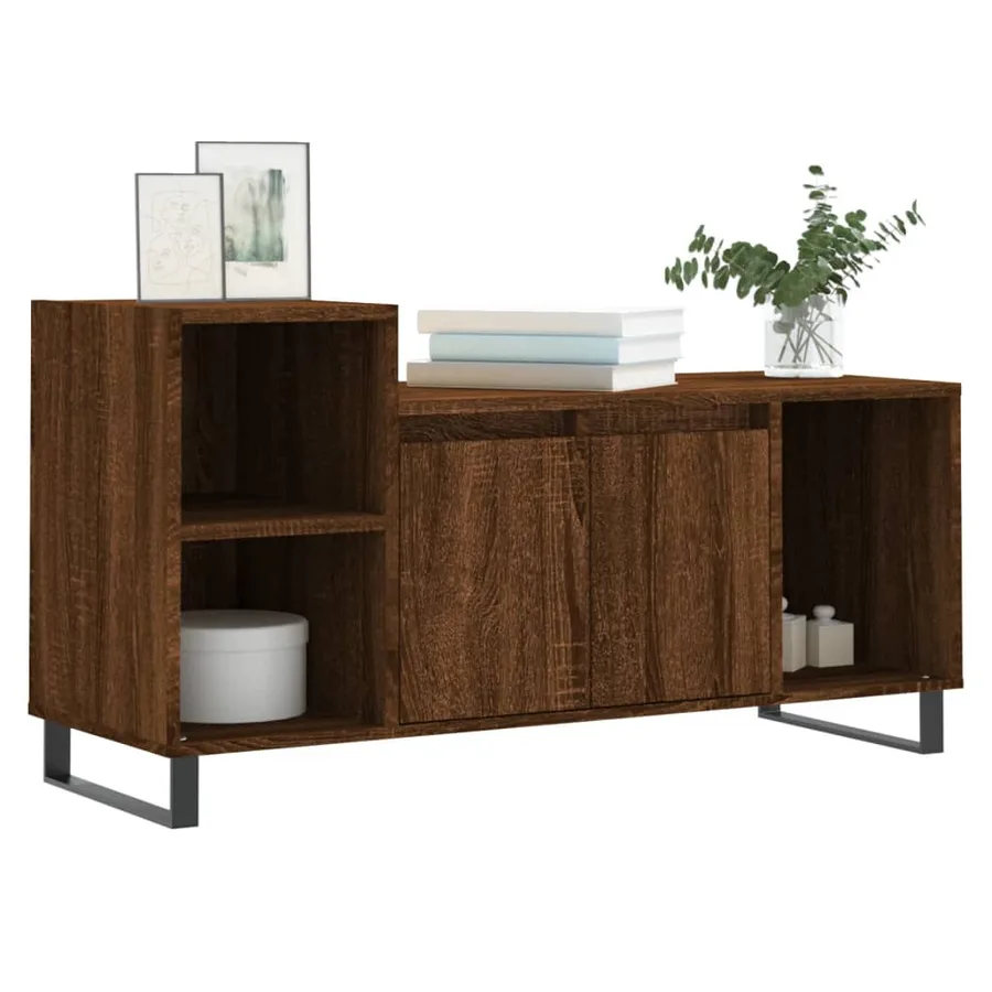 Meuble TV Chêne marron 100x35x55 cm Bois d'ingénierie - 3
