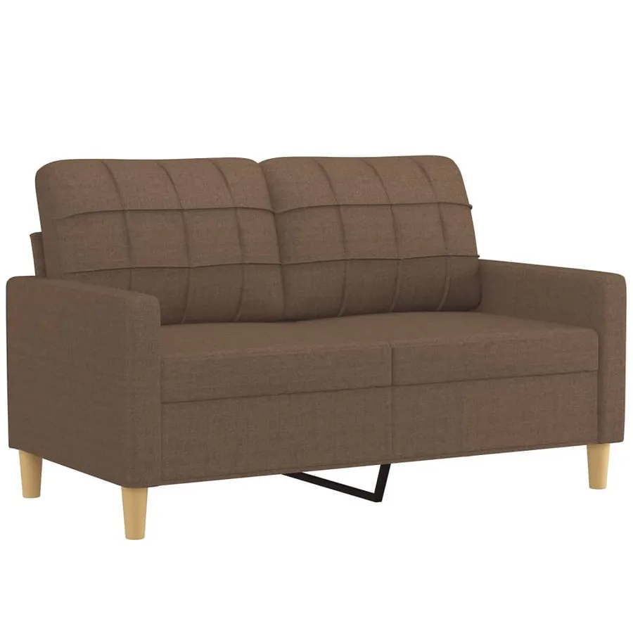 Canapé 2 places avec oreillers décoratifs marron 120 cm tissu - 4