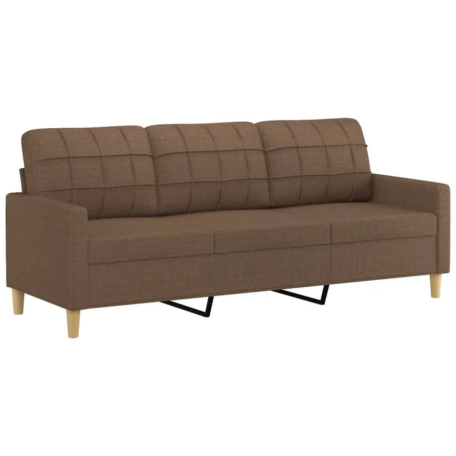 Ensemble de canapés 4 pcs avec coussins marron tissu - 5