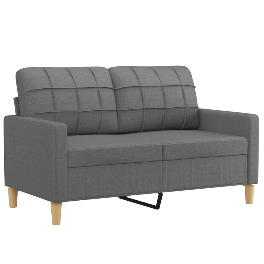 Canapé 2 places avec oreillers gris foncé 120 cm tissu - 4
