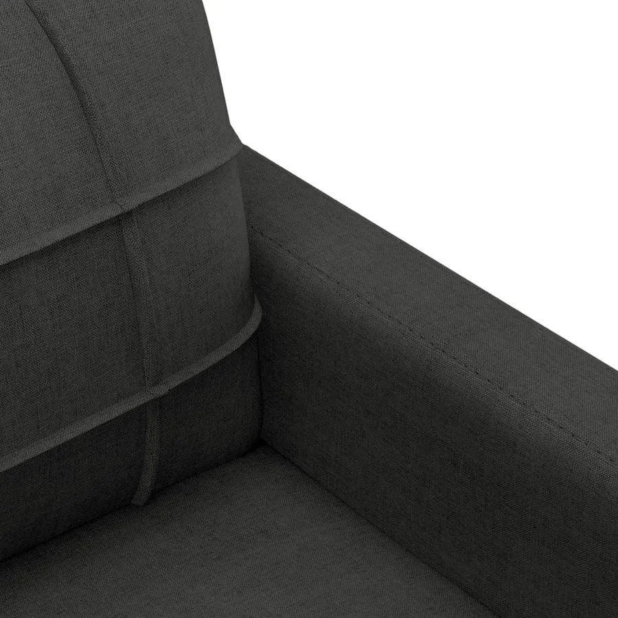 Ensemble de canapés 3 pcs avec coussins noir tissu - 8