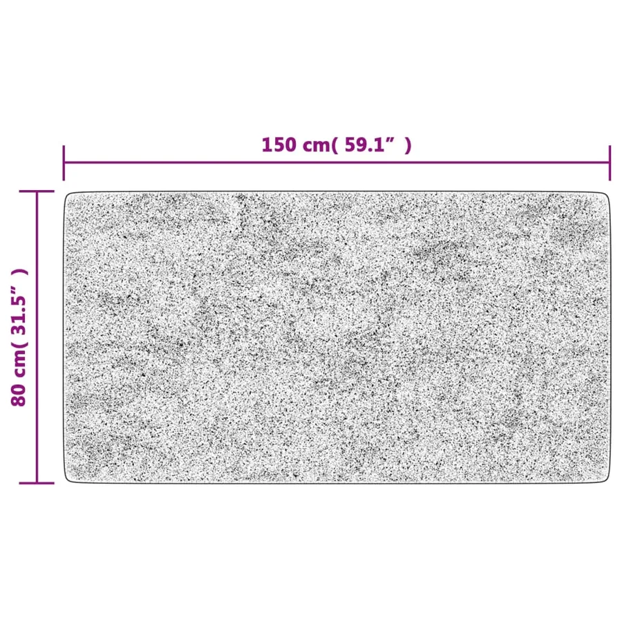 Tapis lavable 80x150 cm Gris - 5