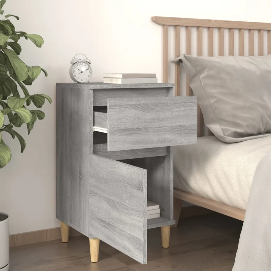 Table de chevet sonoma gris 40x35x70 cm - 3