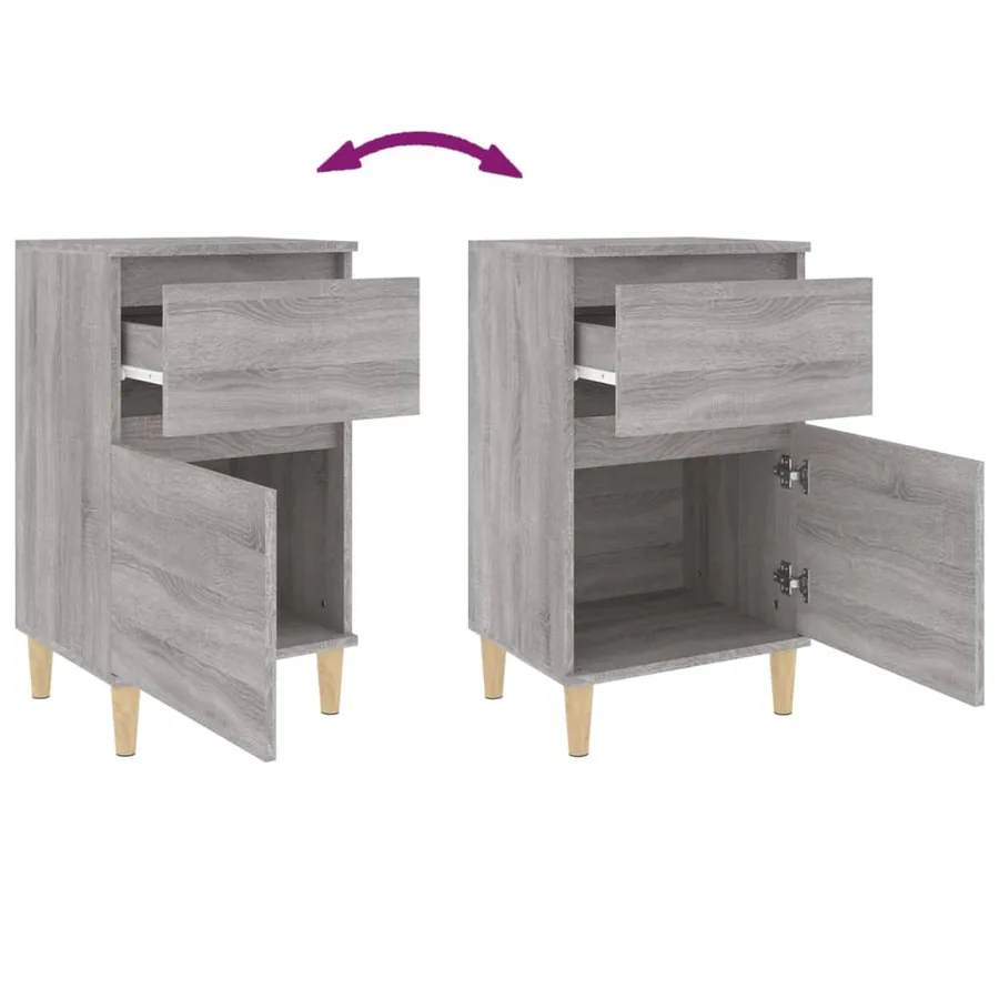 Table de chevet sonoma gris 40x35x70 cm - 9