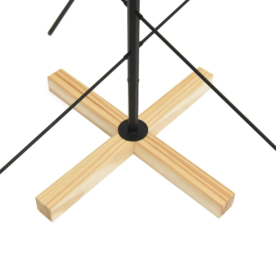 Arbre de Noël en métal avec base en bois noir 120 cm - 6