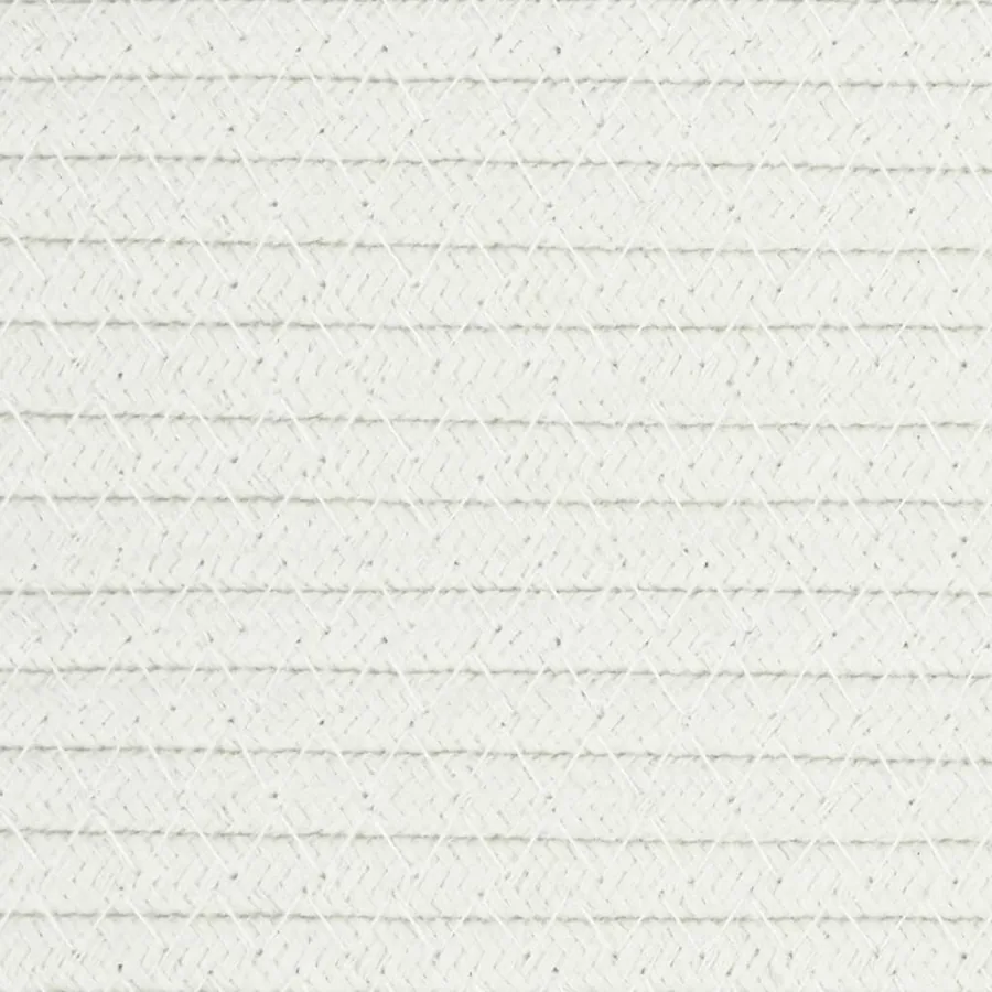 Panier de rangement beige et blanc Ø40x35 cm coton - 8