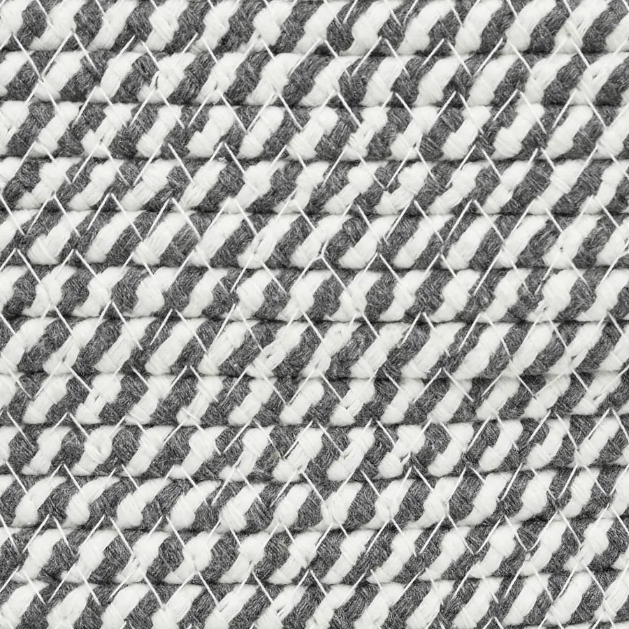 Panier de rangement gris et blanc Ø43x38 cm coton - 7