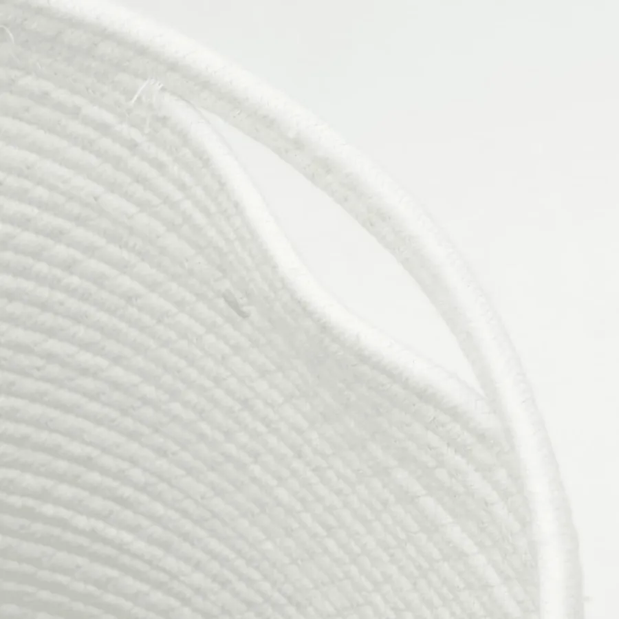 Panier de rangement avec couvercle blanc et noir Ø40x35cm coton - 7