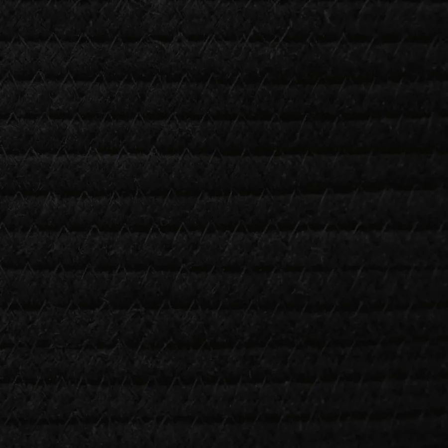 Panier de rangement avec couvercle blanc et noir Ø40x35cm coton - 8