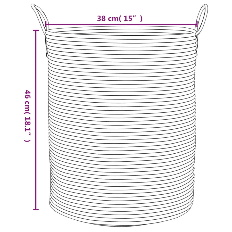 Panier de rangement marron et blanc Ø38x46 cm coton - 9