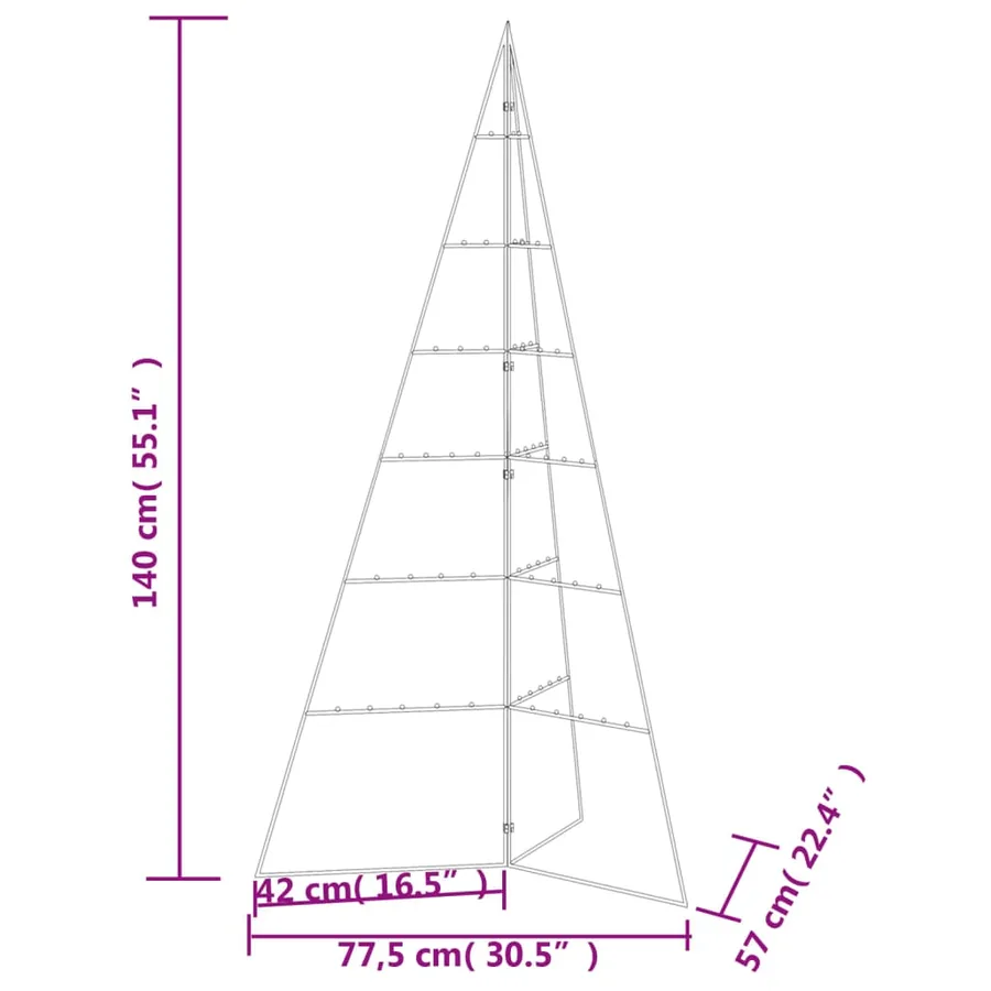 Arbre de Noël en métal pour décoration noir 140 cm - 7