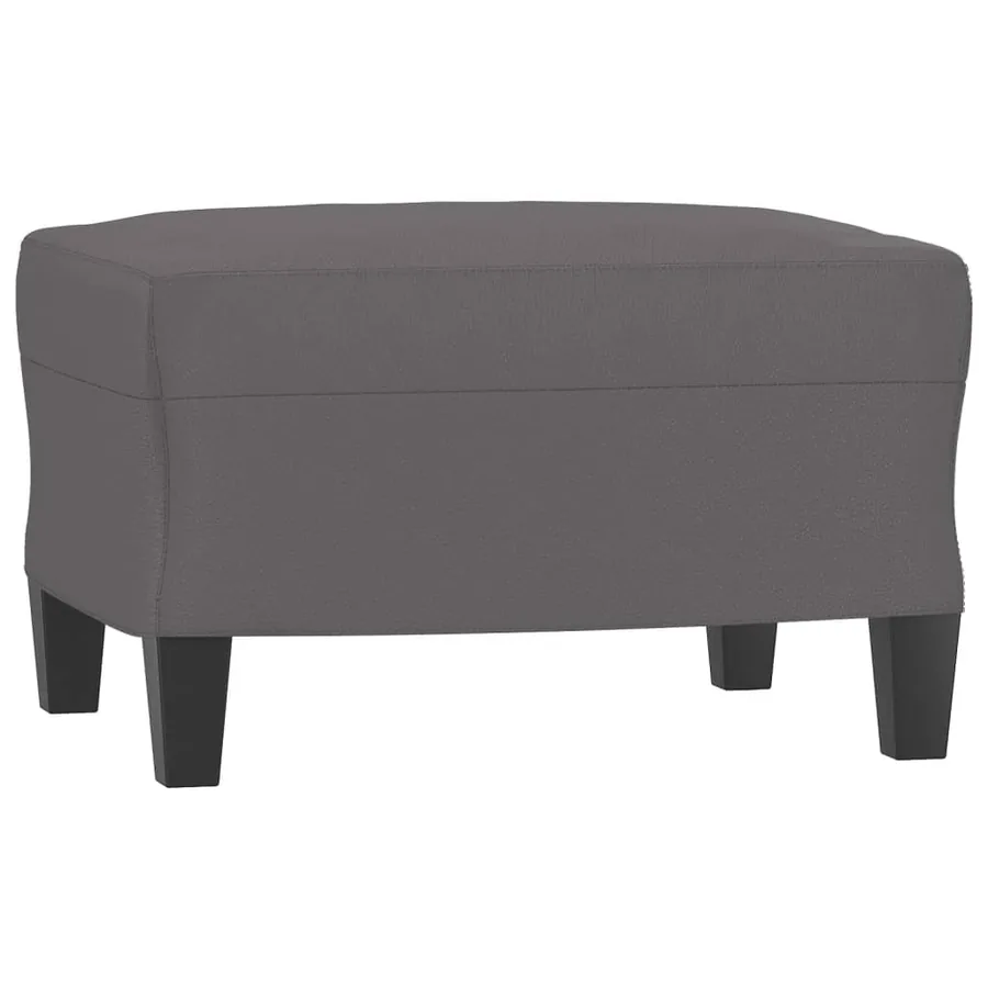 Fauteuil avec repose-pied Gris 60 cm Similicuir - 5