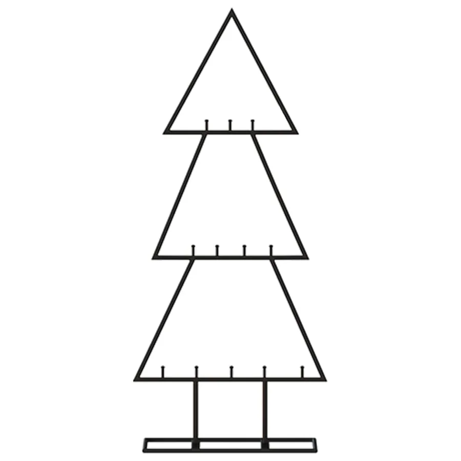 Arbre de Noël en métal pour décoration noir 60 cm - 3