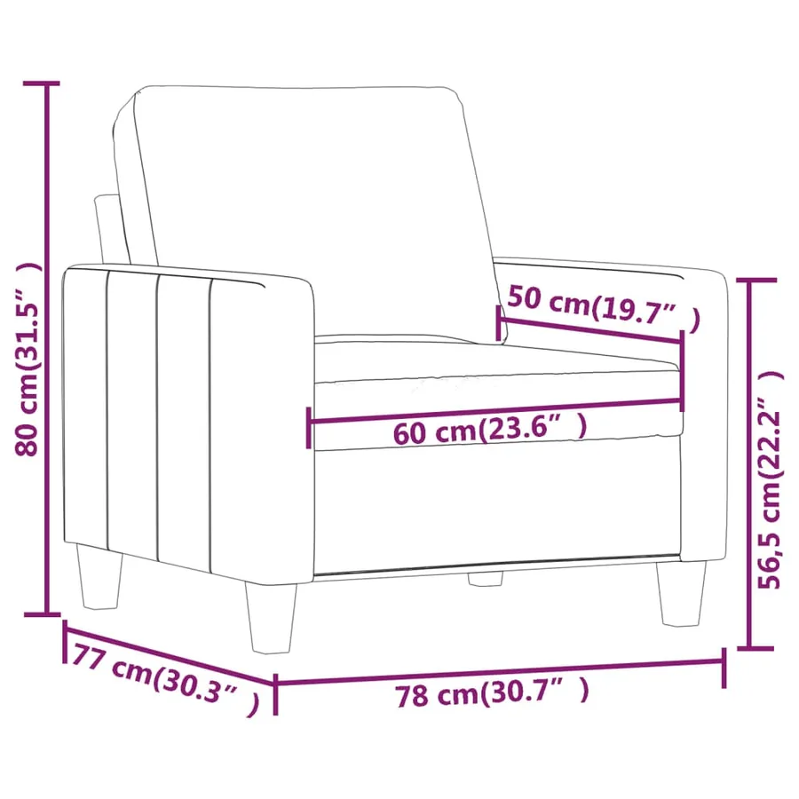 Fauteuil Rouge bordeaux 60 cm Similicuir - 8