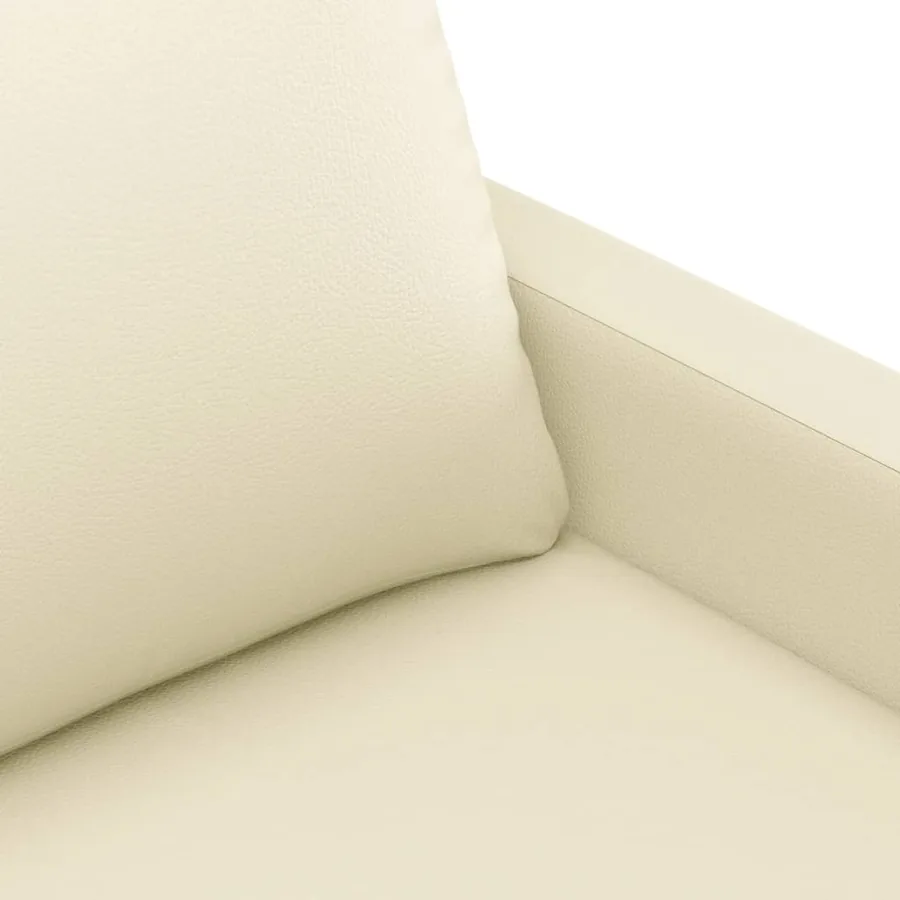 Ensemble de canapés 3 pcs avec coussins Crème Similicuir - 6