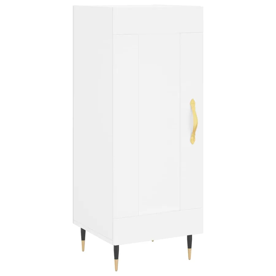 Buffet haut Blanc 34,5x34x180 cm Bois d'ingénierie - 7
