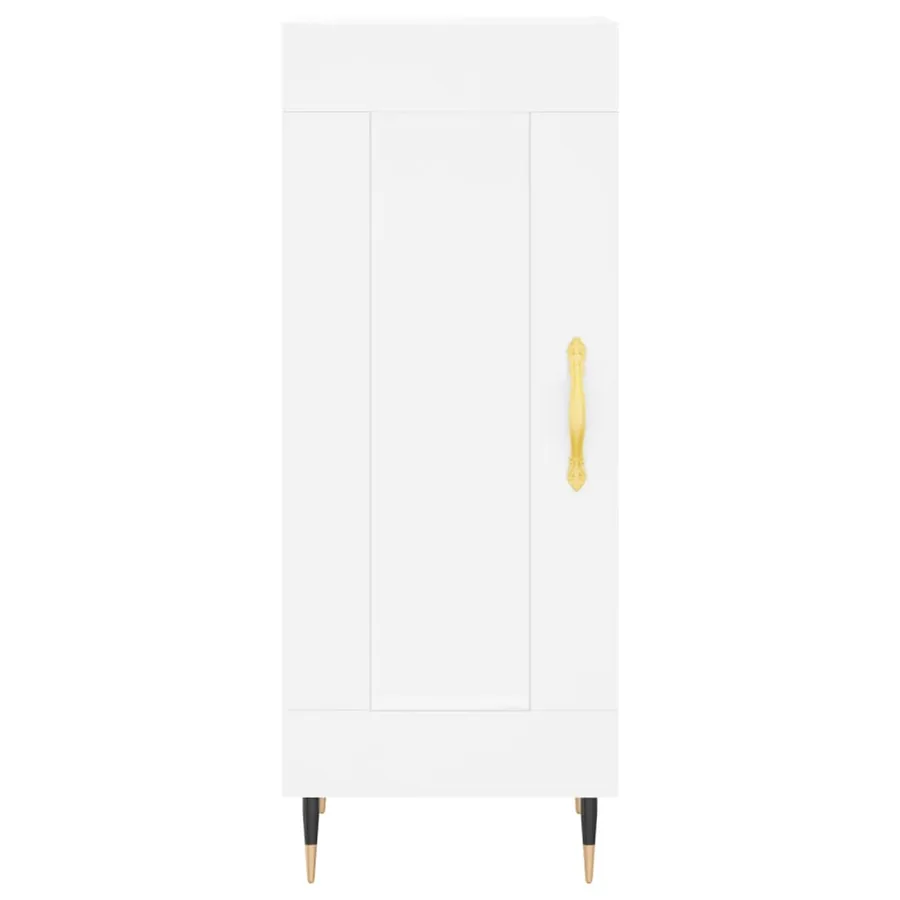 Buffet haut Blanc 34,5x34x180 cm Bois d'ingénierie - 8